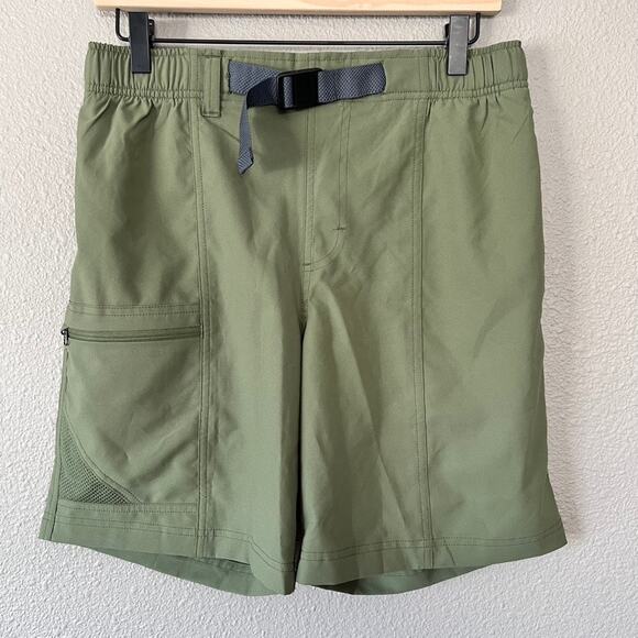 Columbia Other - Columbia Sportswear Green Buckle Belt Men Pull-On Outdoor Shorts Small 8" Length